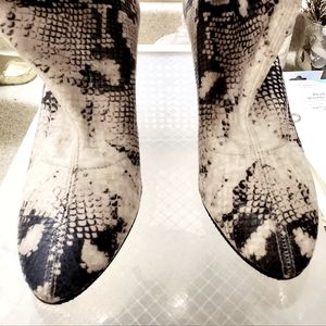 Stuart Weitzman thigh high snakeskin boots. Size 6. Worn twice, I'm too short.